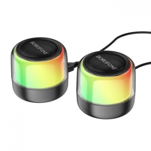 Mini Reproduktor BlueTooth Borofone BP12 Colorful Stereo 2 in 1, barva černá