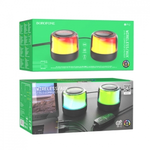 Mini Reproduktor BlueTooth Borofone BP12 Colorful Stereo 2 in 1, barva černá