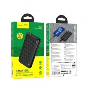 Externí baterie POWER BANK Hoco J90, 10000mAh , PD 20W, QC 3.0, 1X Micro USB, 1x USB Typ C, barva černá