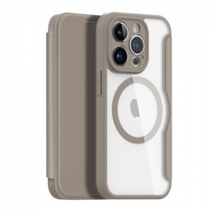 Pouzdro Dux Ducis Skin X Pro iPhone 14, MagSafe, barva beige