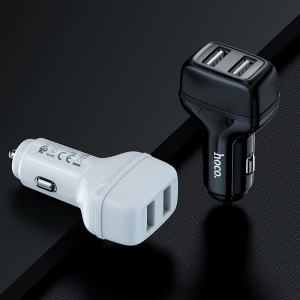 CL adaptér HOCO Z36, 2x USB, 2,4A, kabel Micro USB, barva černá