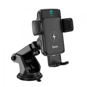 Držák do auta HOCO S35, automatický, indukční nabíjení 15W, palubka + mřížka, barva black