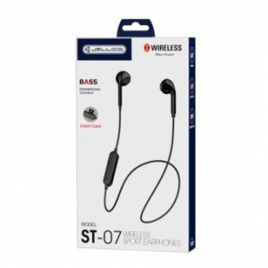 Bluetooth headset Jellico ST-07, v. 5.0, FC, HD Calls, sport, barva černá