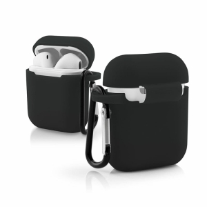 Pouzdro pro Apple AirPods I/II silicone, karabina, blistr, black