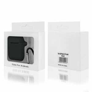 Pouzdro pro Apple AirPods I/II silicone, karabina, blistr, black