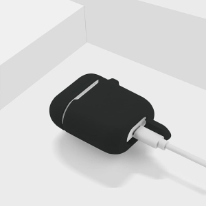 Pouzdro pro Apple AirPods I/II silicone, karabina, blistr, black