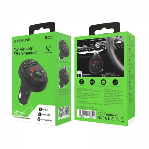 Transmiter FM Bluetooth Borofone BC26 Music Joy, 2x USB 2,1A, barva černá