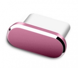 Záslepka aluminium pro konektor USB Typ C, barva pink
