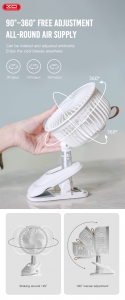 Stolní ventilátor XO MF73 s klipsem, barva bílá