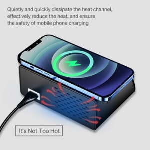Nabíjecí stanice X9 - 7x USB A, 1x USB C - QC 3.0 PD 100W + indukční nabíjení, barva černá