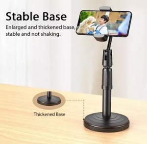 Stojánek na mobil, otočný o 360°, nastavitelná výška, barva černá
