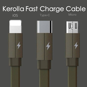 Datový kabel 3v1 Remax (RC-094th), USB na Micro USB, Lightning, USB C, QC, přenos dat, barva bílá