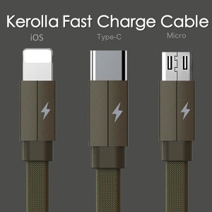 Datový kabel 3v1 Remax RC-094th, USB Na Micro USB, Lightning, USB Typ C, QC, přenos dat, barva bílá