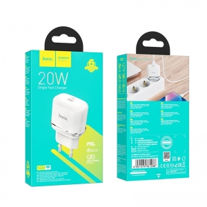 Cestovní nabíječ HOCO N24 1x USB C, QC 3.0 PD 20W, barva bílá