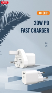 Cestovní nabíječka (XO-UK CE01) PD 20W 1x USB-C bílá