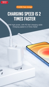 Cestovní nabíječ (adaptér pro UK) XO-CE01, 1x USB C, QC 3.0 PD 20W, barva bílá