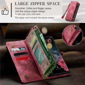 Pouzdro Book (Back Case) CaseMe Wallet 2v1, Samsung S918 Galaxy S23 Ultra barva magenta