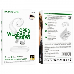 Bluetooth headset BOROFONE TWS BW41 Prestige, barva bílá