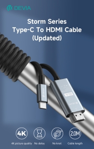 Kabel Devia EC084 USB C na HDMI, 4K 30Hz 1,8m, barva černá