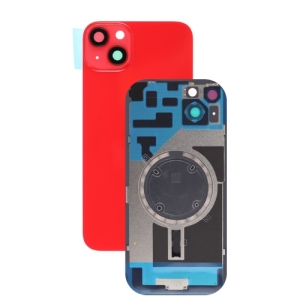 Kryt baterie iPhone 14   red + metal clip + camera lens + magnet