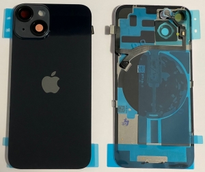Kryt baterie iPhone 14 PLUS black + metal clip + camera lens + magnet