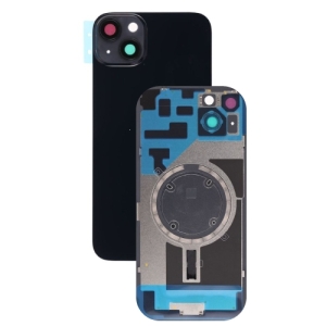 Kryt baterie iPhone 14 PLUS black + metal clip + camera lens + magnet