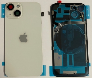 Kryt baterie iPhone 14 PLUS white + metal clip + camera lens + magnet