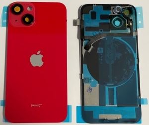 Kryt baterie iPhone 14 PLUS red + metal clip + camera lens + magnet