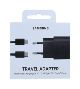 Nabíječ Samsung EP-TA800EBE Quickcharge 25W + data kabel TYP-C / TYP-C (blistr) black