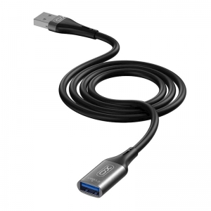 Adaptér XO-NB220, USB A (male) na USB A (female) 3.0, délka 2m, barva černá