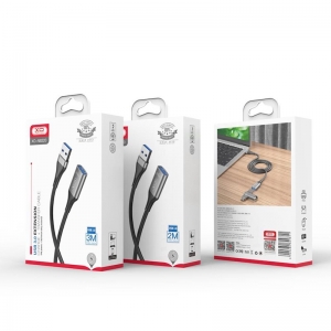 Adaptér XO-NB220, USB A (male) na USB A (female) 3.0, délka 2m, barva černá