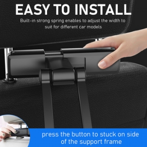 Držák do auta magnetický, na opěrku sedačky, pro telefon, tablet, barva černá