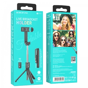 Selfie držák Tripod Borofone BY11, bluetooth, barva černá