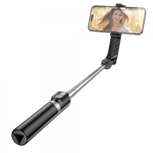 Selfie držák HOCO K20 tripod, s funkcí stativu, bluetooth, barva černá