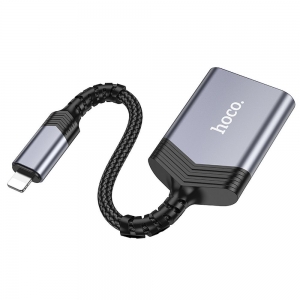 Čtečka paměťových karet HOCO UA25 pro Lightning, barva šedá