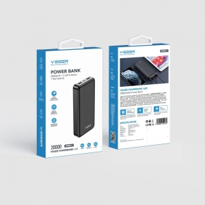 Externí baterie POWER BANK Veger A20, 20000mAh, 2x USB 1x USB Typ C, 1x Micro USB, barva černá
