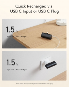 Externí baterie POWER BANK Veger PlugOn, 5000 mAh, konektor USB C, PD 20W, barva černá