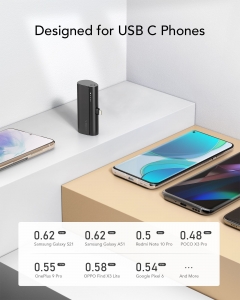 Externí baterie POWER BANK Veger PlugOn, 5000 mAh, konektor USB C, PD 20W, barva černá