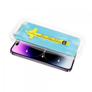 Tvrzené sklo 5D FULL GLUE iPhone 15 Pro s aplikátorem, barva černá