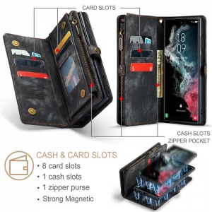 Pouzdro Book (Back Case) CaseMe Wallet 2v1, Samsung S921 Galaxy S24 barva černá