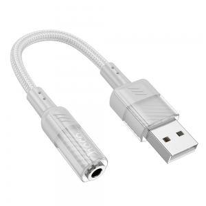 Adaptér HOCO (LS37) USB adaptér na Jack 3,5 mm (samice) barva šedá