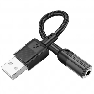 Adaptér HOCO (LS37) USB adaptér na Jack 3,5 mm (samice) barva černá