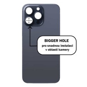 Kryt baterie iPhone 15 PRO blue titan - Bigger Hole
