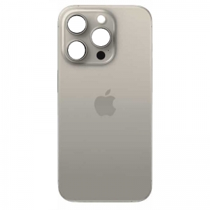 Kryt baterie iPhone 15 PRO natural titan - Bigger Hole