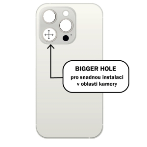 Kryt baterie iPhone 15 PRO MAX white titan - Bigger Hole