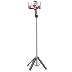 Selfie držák HOCO K18 tripod, s funkcí stativu, bluetooth, barva černá