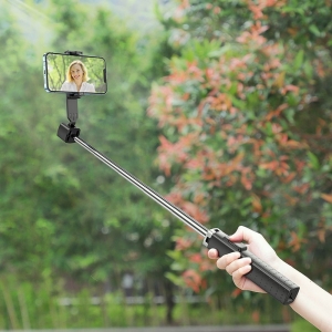 Selfie držák HOCO K18 tripod, s funkcí stativu, bluetooth, barva černá