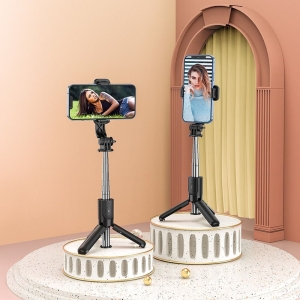Selfie držák HOCO K17 tripod, s funkcí stativu, bluetooth, barva černá