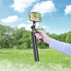 Selfie držák HOCO K19 tripod, s funkcí stativu, bluetooth, barva černá
