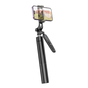 Selfie držák HOCO K19 tripod, s funkcí stativu, bluetooth, barva černá